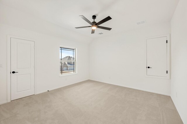 bedroom featuring lofted ceiling, carpet flooring, and ceiling fan