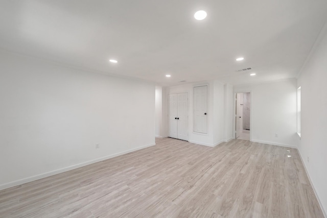 empty room featuring light wood-type flooring