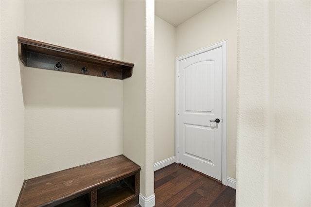 mudroom featuring dark hardwood / wood-style flooring