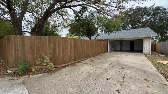 view of garage