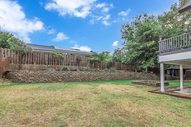 view of yard featuring a deck