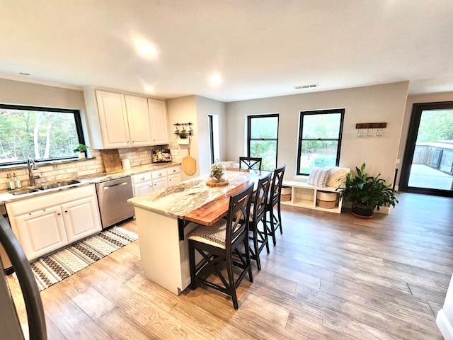 kitchen with dishwasher, sink, and plenty of natural light