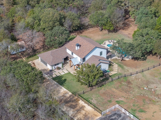 bird's eye view featuring a rural view