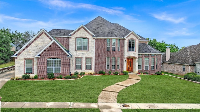 view of front facade with a front yard