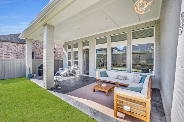 view of patio with an outdoor hangout area