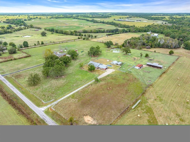 bird's eye view featuring a rural view