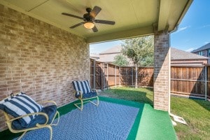 view of patio / terrace with ceiling fan