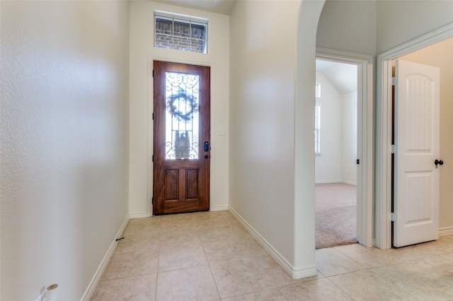 view of tiled foyer