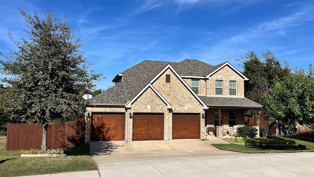 view of front facade featuring a garage