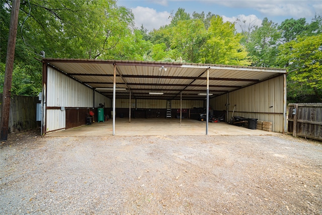 view of car parking with a carport