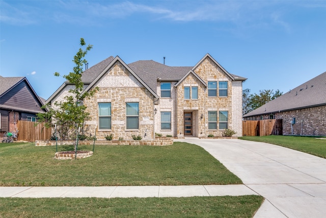 view of front of property featuring a front yard