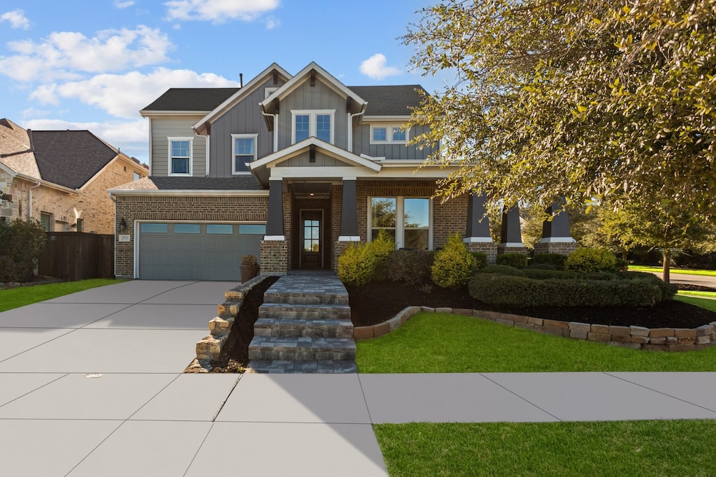 craftsman-style house with a garage