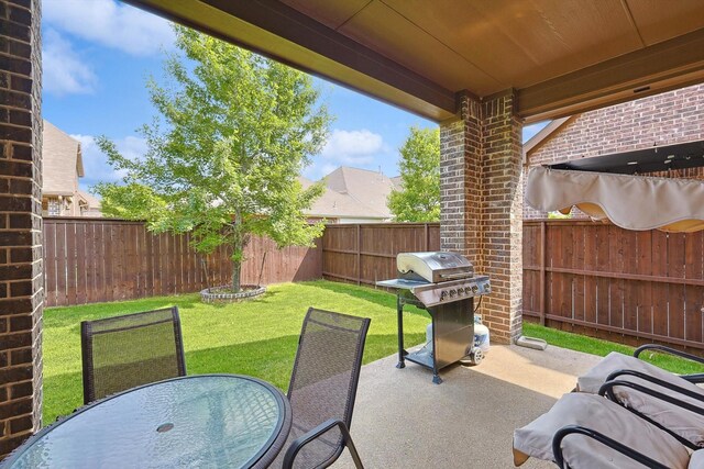 view of patio featuring area for grilling