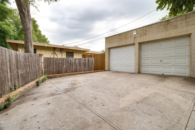 view of garage