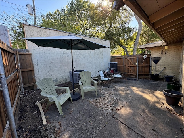 view of patio / terrace featuring central air condition unit