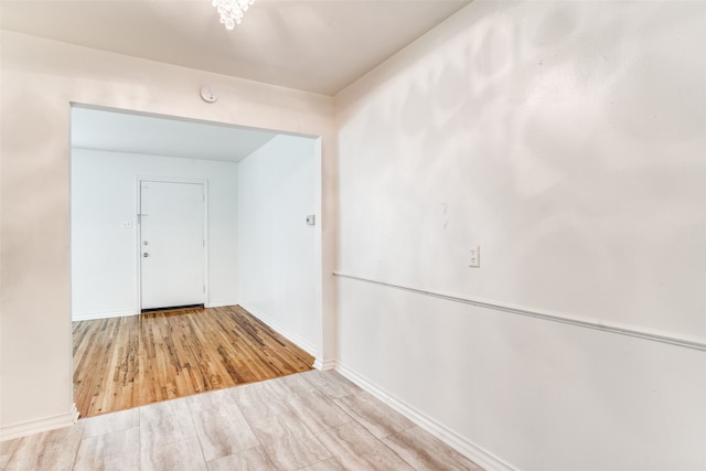 interior space with light hardwood / wood-style floors