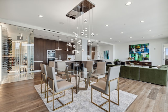 dining room featuring light wood-type flooring