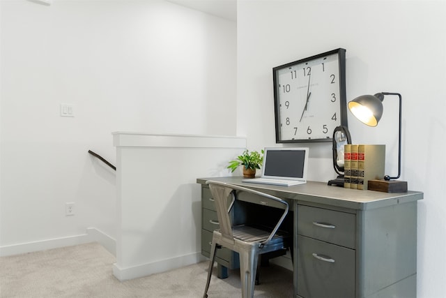 office with light colored carpet