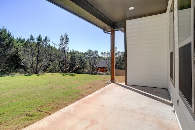 view of yard with a patio area