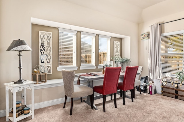 dining room with carpet flooring