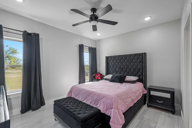 1055 Encino Ct, Wills Point, TX 75169 - bedroom featuring recessed lighting, ceiling fan, and baseboards