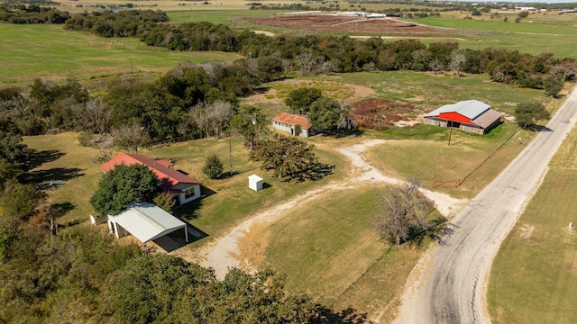 drone / aerial view with a rural view