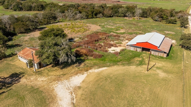 aerial view with a rural view