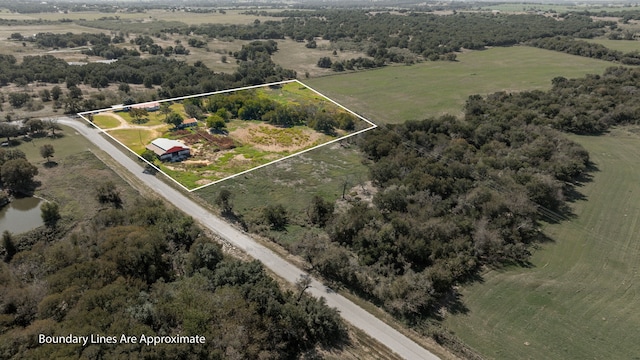 aerial view with a rural view