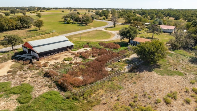 aerial view featuring a rural view