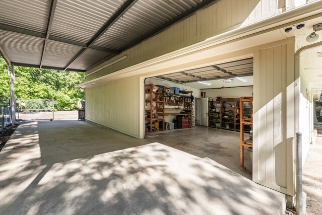 view of garage