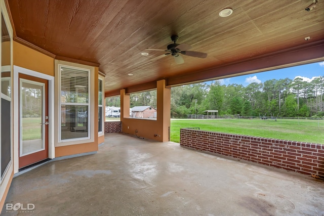 view of patio / terrace with ceiling fan