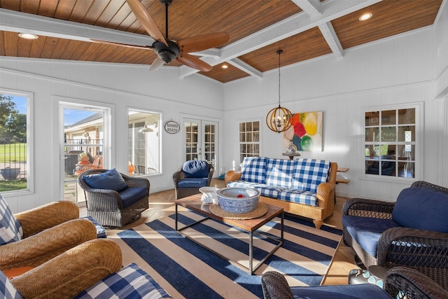 7117 Serrano Dr, Benbrook, TX 76126 - sunroom / solarium featuring french doors and a chandelier
