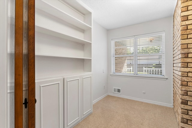 carpeted spare room featuring a textured ceiling