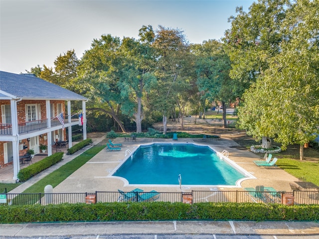 view of pool with a patio area