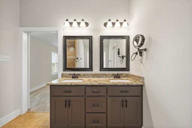 bathroom featuring vanity and tile patterned floors