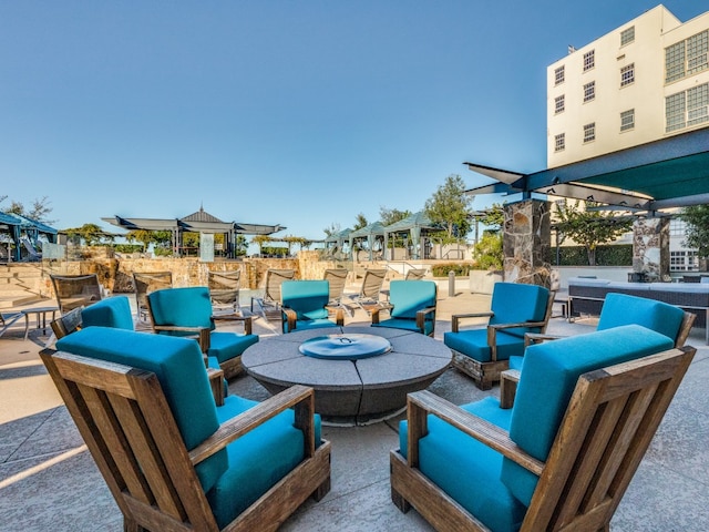 view of patio featuring an outdoor hangout area