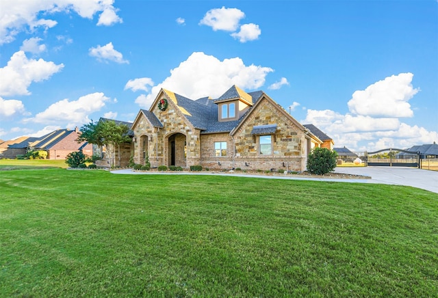 view of front of home featuring a front yard