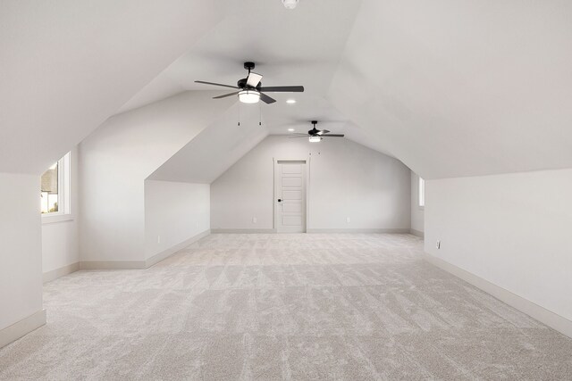 7745 Laura Lake Ln, Fort Worth, TX 76126 - additional living space featuring carpet floors, a ceiling fan, vaulted ceiling, baseboards, and recessed lighting