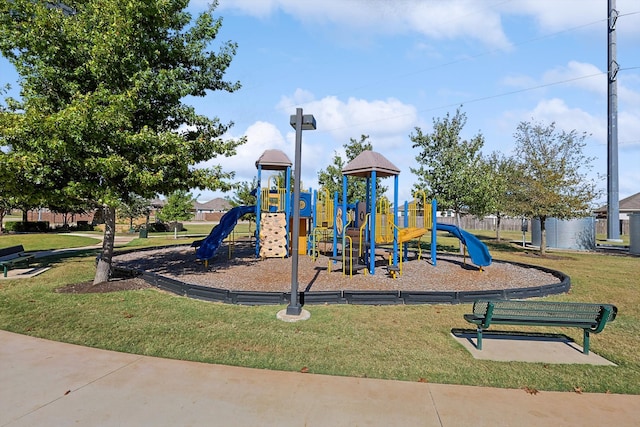 view of play area with a lawn