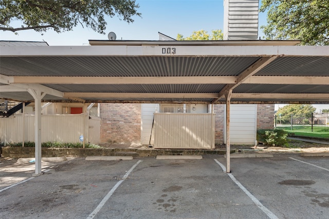 view of car parking with a carport