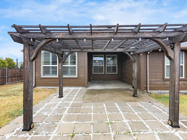 view of patio / terrace with a pergola