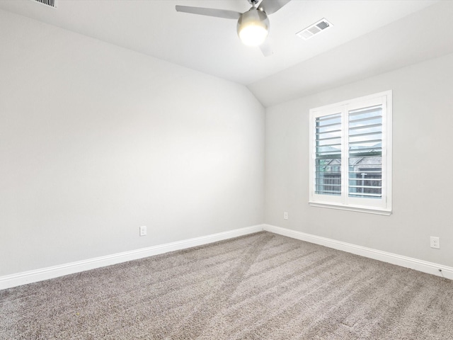 1200 Roadrunner Dr, Little Elm, TX 75068 - empty room with ceiling fan, baseboards, vaulted ceiling, and carpet floors