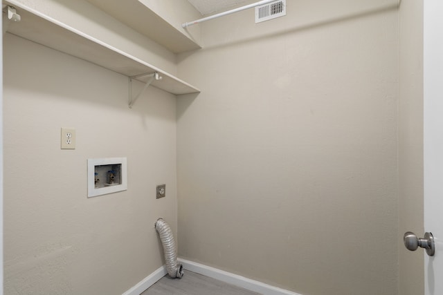 laundry room featuring electric dryer hookup and hookup for a washing machine