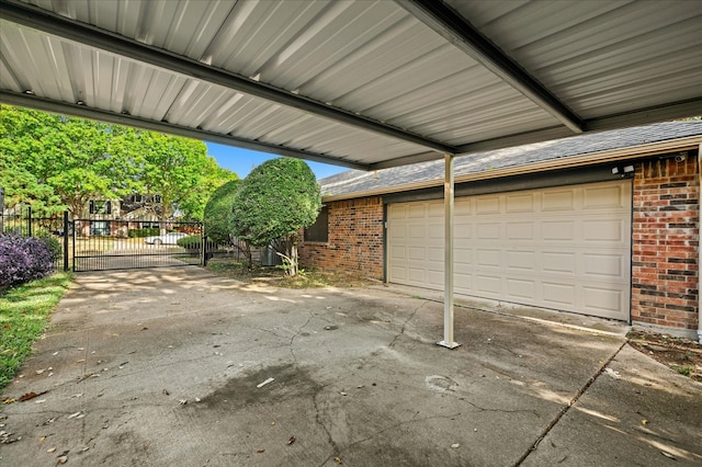 view of garage