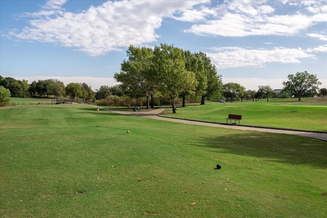 view of home's community with a lawn