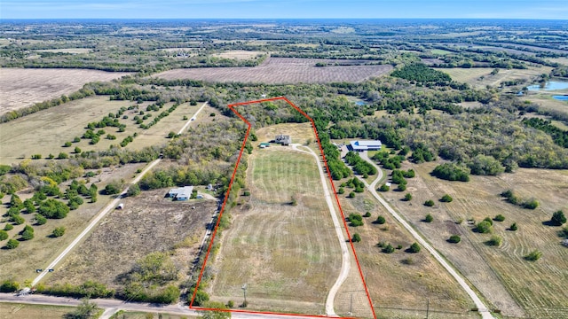 drone / aerial view featuring a rural view