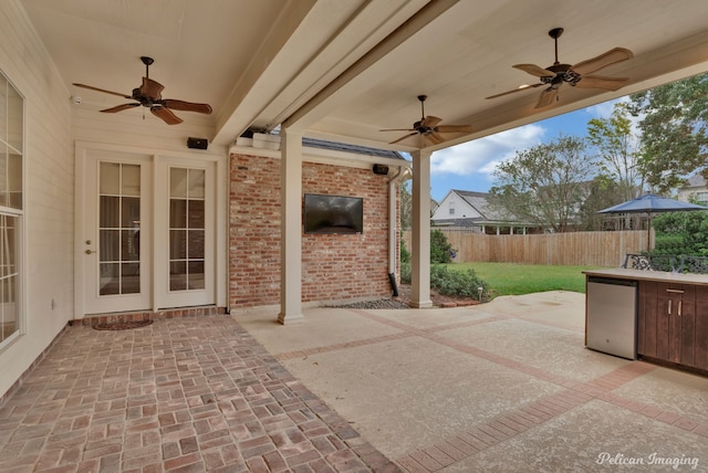 view of patio / terrace with ceiling fan