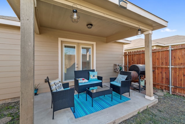 view of patio featuring an outdoor hangout area