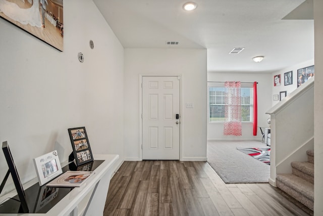 entrance foyer with wood-type flooring