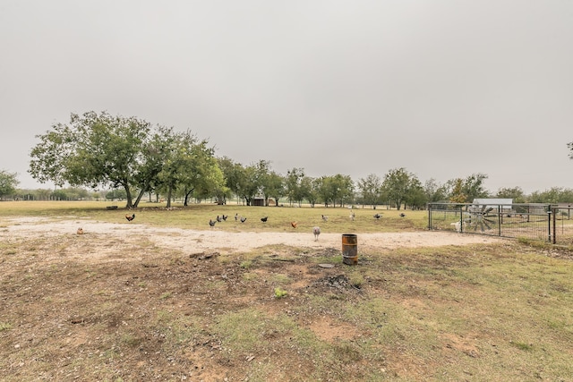 view of yard with a rural view